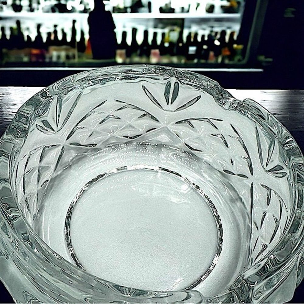 Lead Crystal Ashtray l Home, Bar, Den Accessory l Custom HTF Rare l New no box
